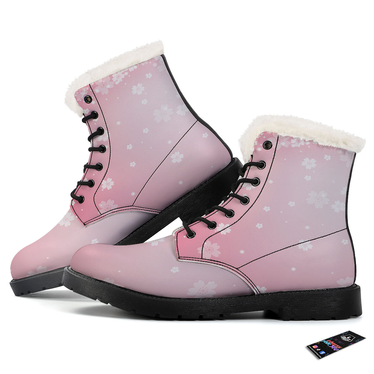 Sparkle Floral Print Winter Boots-grizzshop