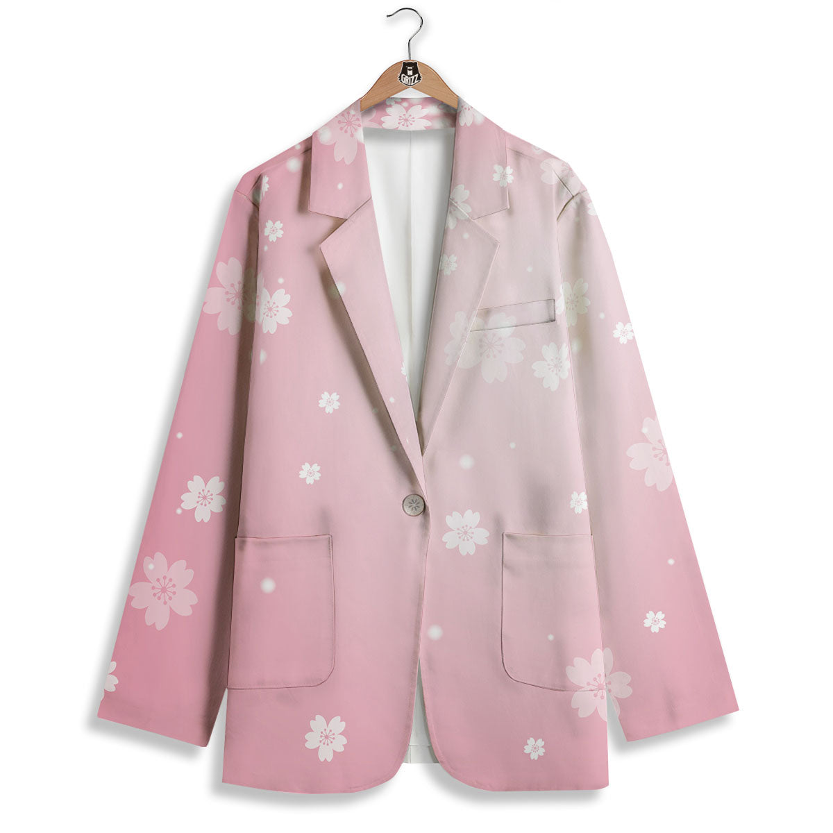 Sparkle Floral Print Women's Blazer-grizzshop