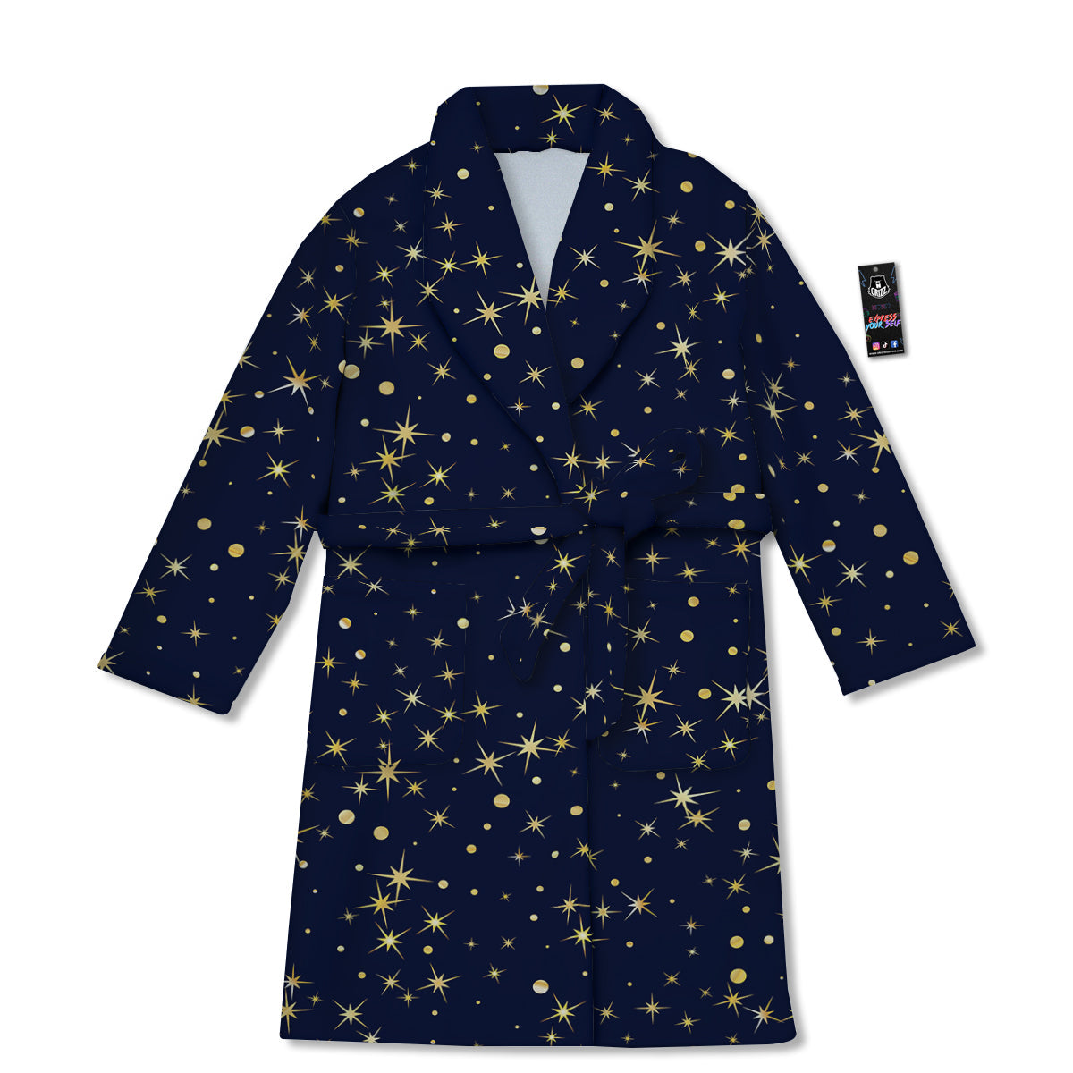 Sparkle Shiny Print Pattern Bathrobe-grizzshop