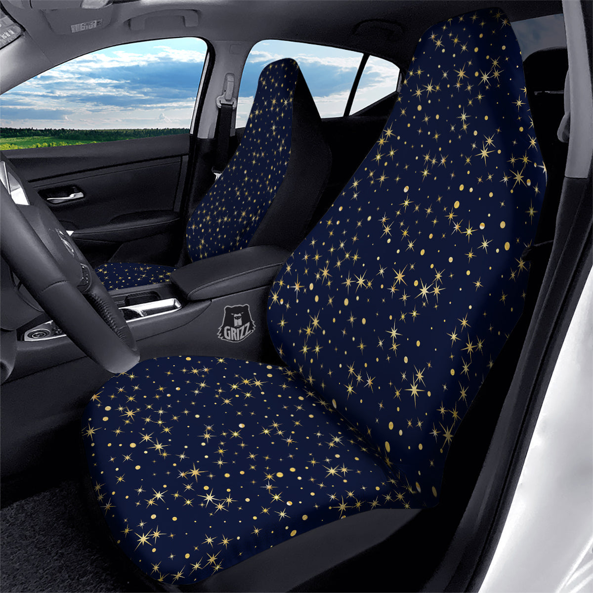 Sparkle Shiny Print Pattern Car Seat Covers-grizzshop
