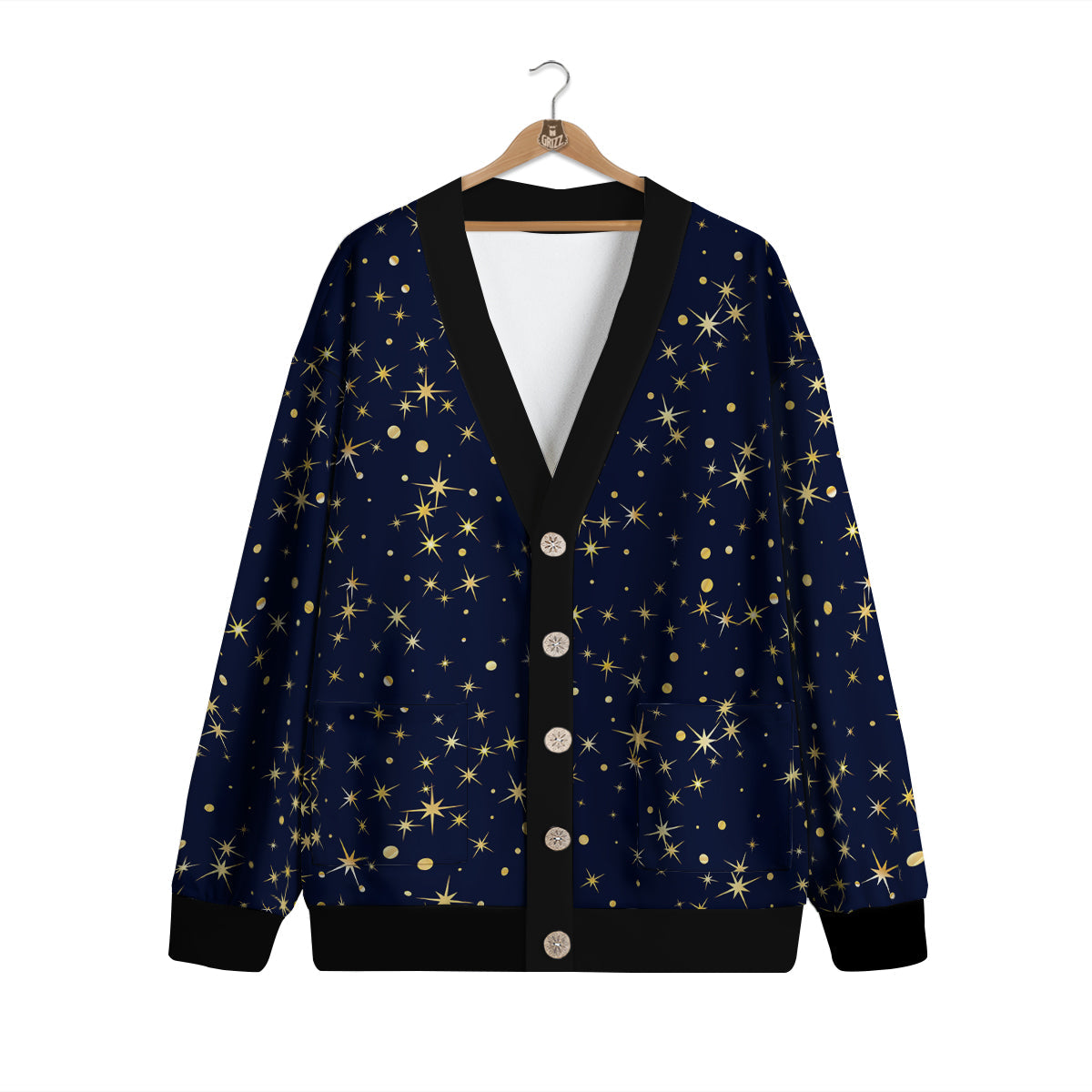 Sparkle Shiny Print Pattern Cardigan-grizzshop