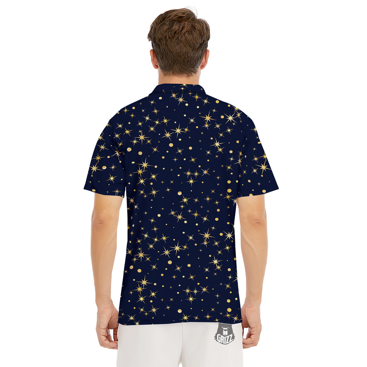 Sparkle Shiny Print Pattern Men's Golf Shirts-grizzshop