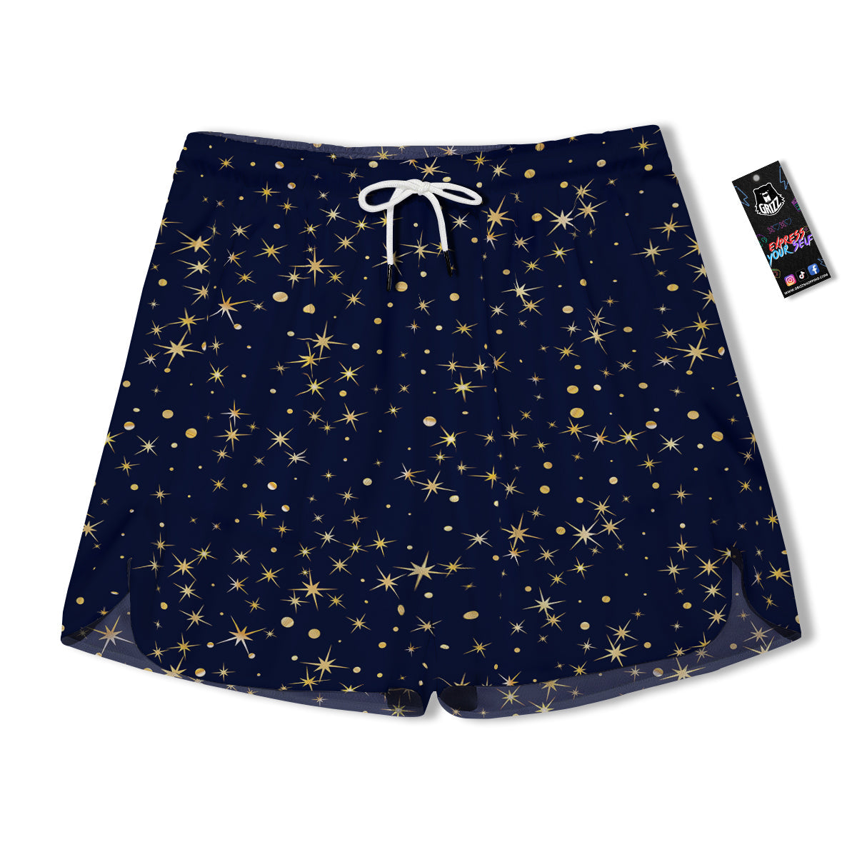 Sparkle Shiny Print Pattern Men's Running Shorts-grizzshop