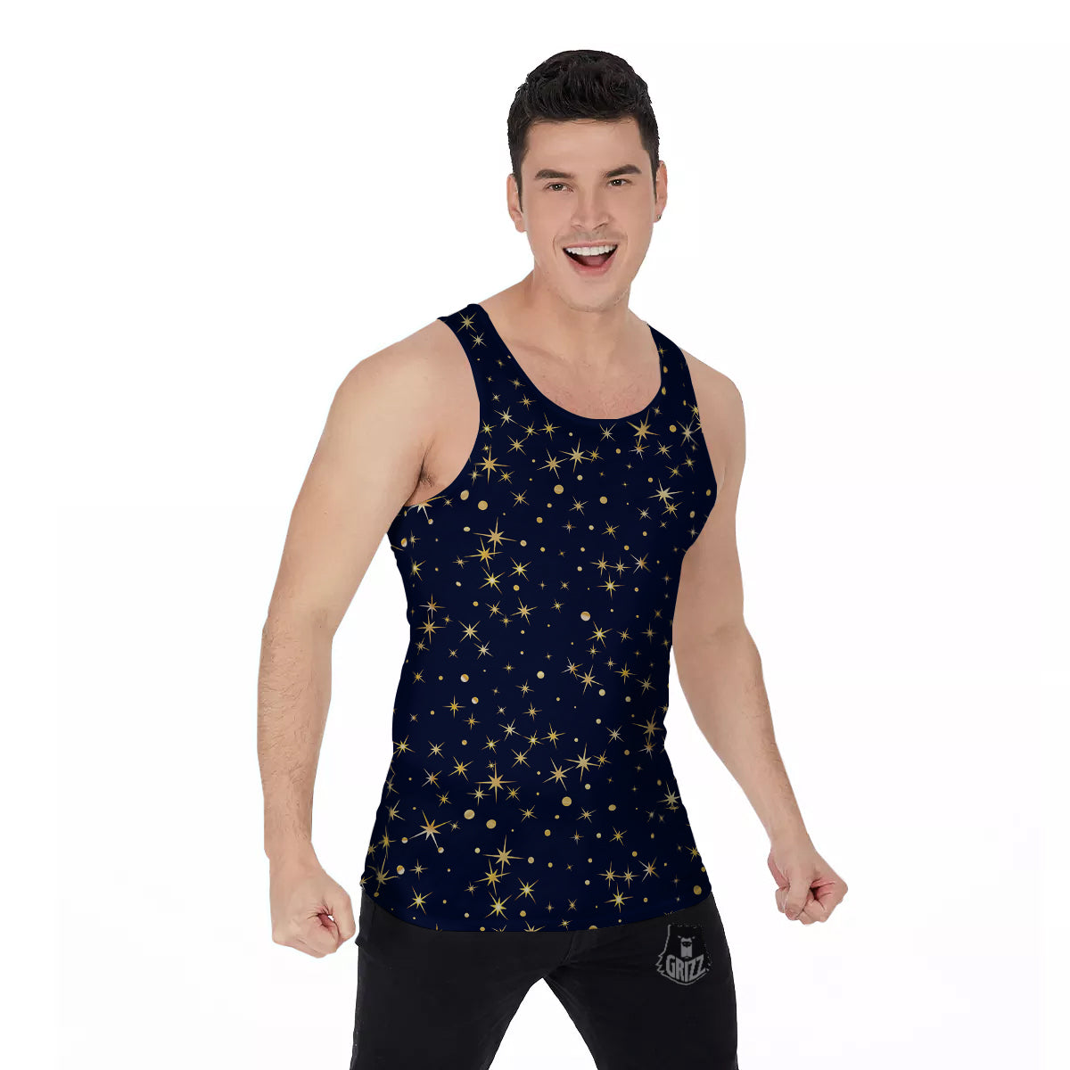 Sparkle Shiny Print Pattern Men's Tank Top-grizzshop