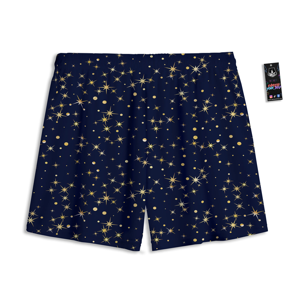 Sparkle Shiny Print Pattern Mesh Shorts