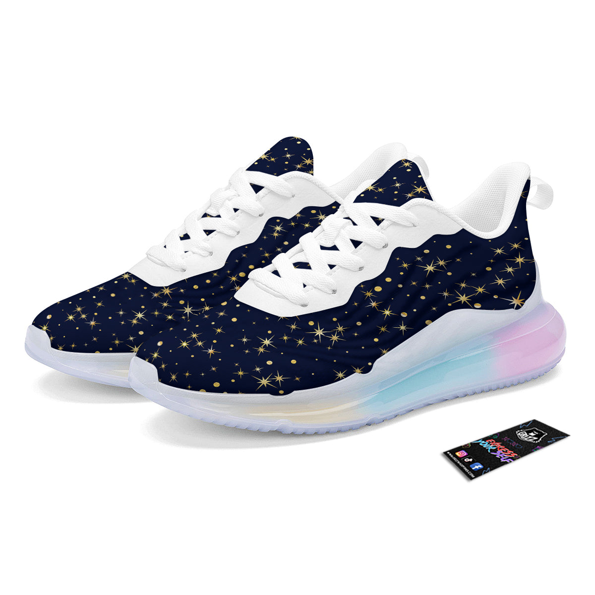 Sparkle Shiny Print Pattern Running Sneakers-grizzshop