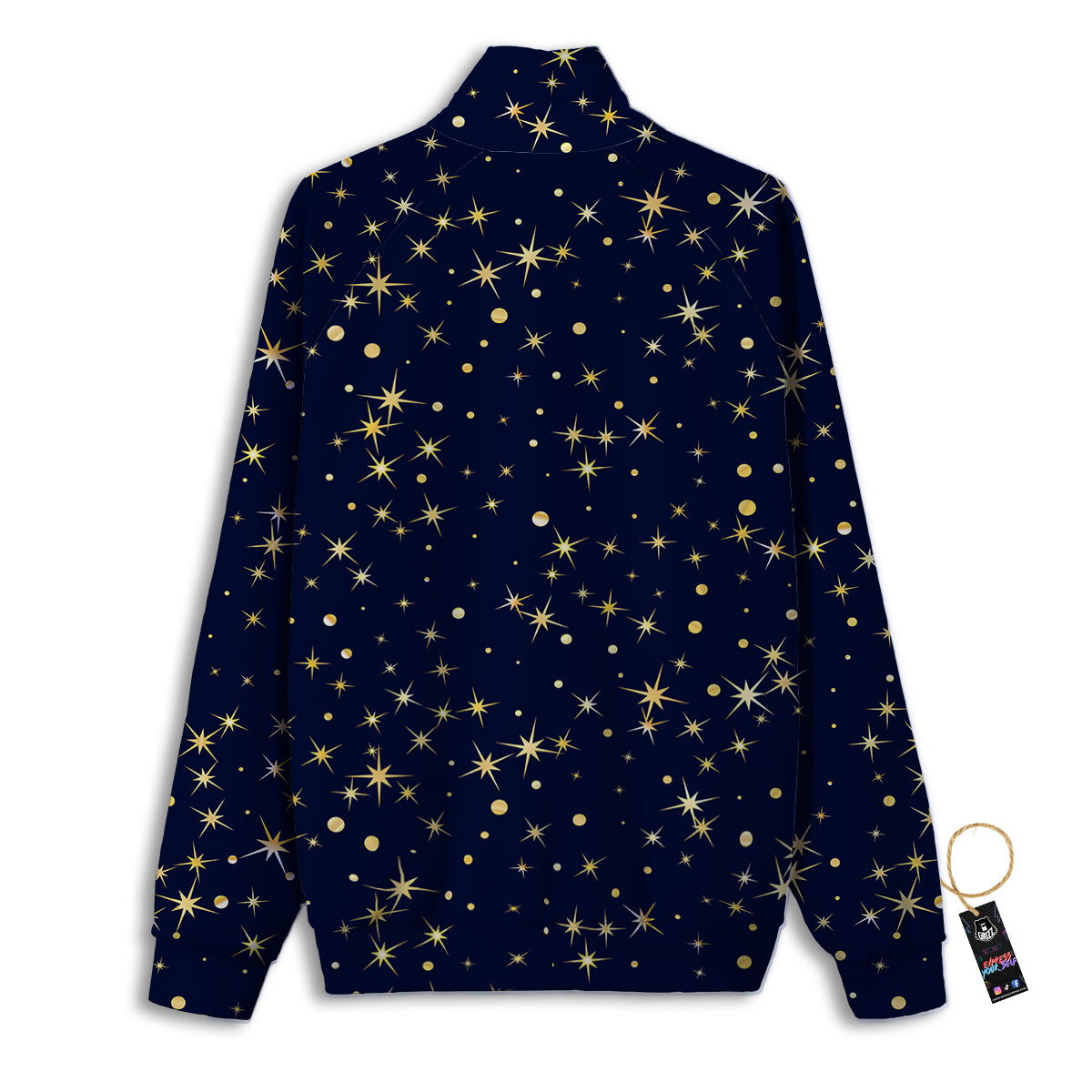 Sparkle Shiny Print Pattern Track Jacket-grizzshop