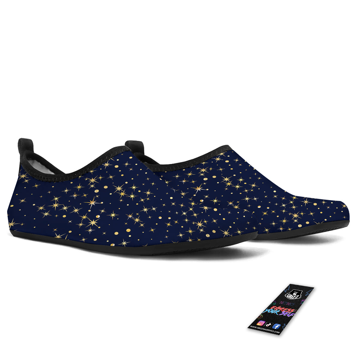 Sparkle Shiny Print Pattern Water Shoes-grizzshop
