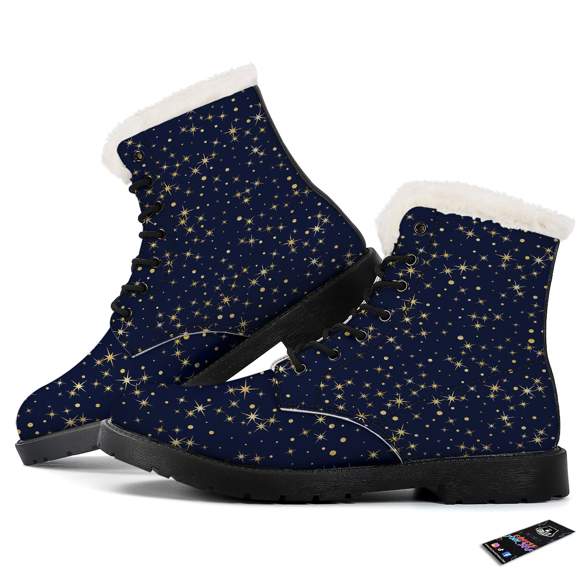 Sparkle Shiny Print Pattern Winter Boots-grizzshop