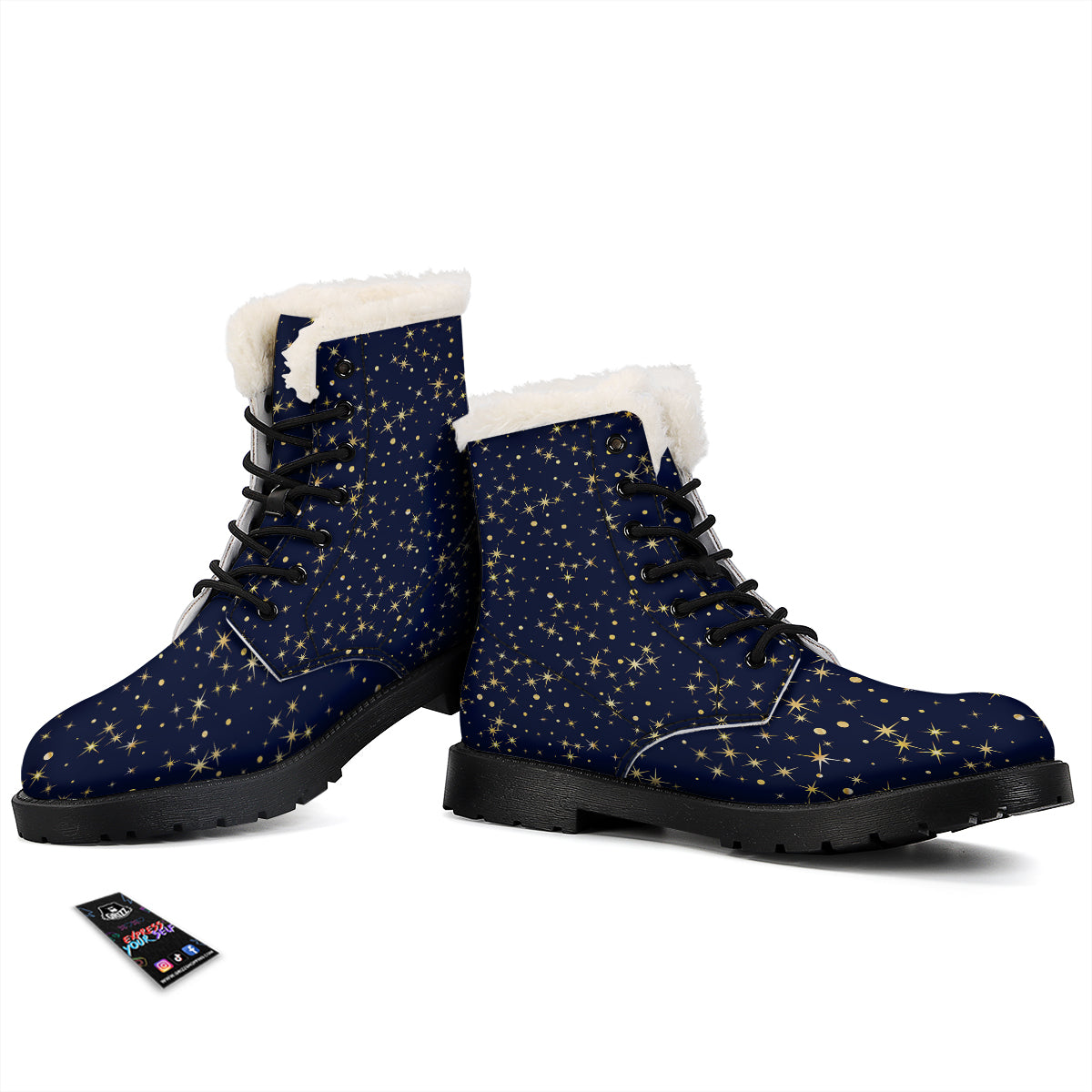 Sparkle Shiny Print Pattern Winter Boots-grizzshop