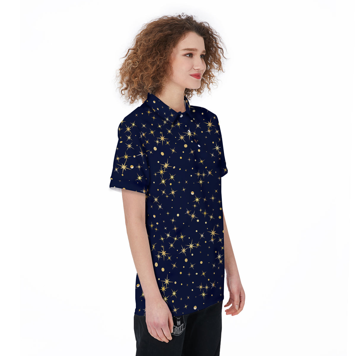 Sparkle Shiny Print Pattern Women's Golf Shirts-grizzshop