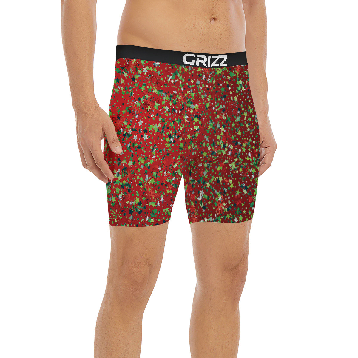 Sparkle Christmas Print Boxer Briefs
