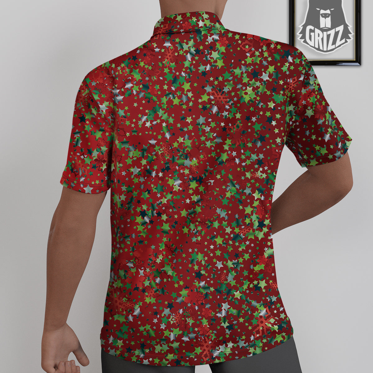 Sparkle Christmas Print Untucked Shirts-grizzshop