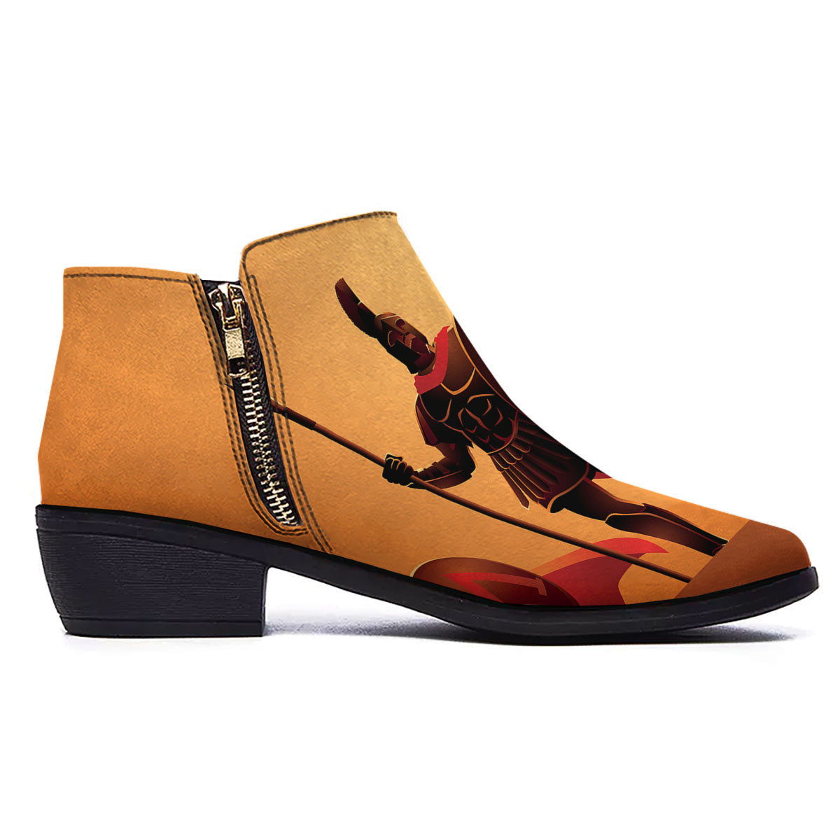 Spartan Ancient Print Ankle Boots-grizzshop