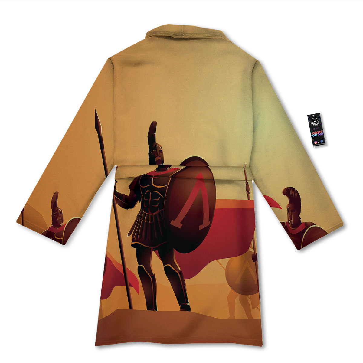 Spartan Ancient Print Bathrobe-grizzshop