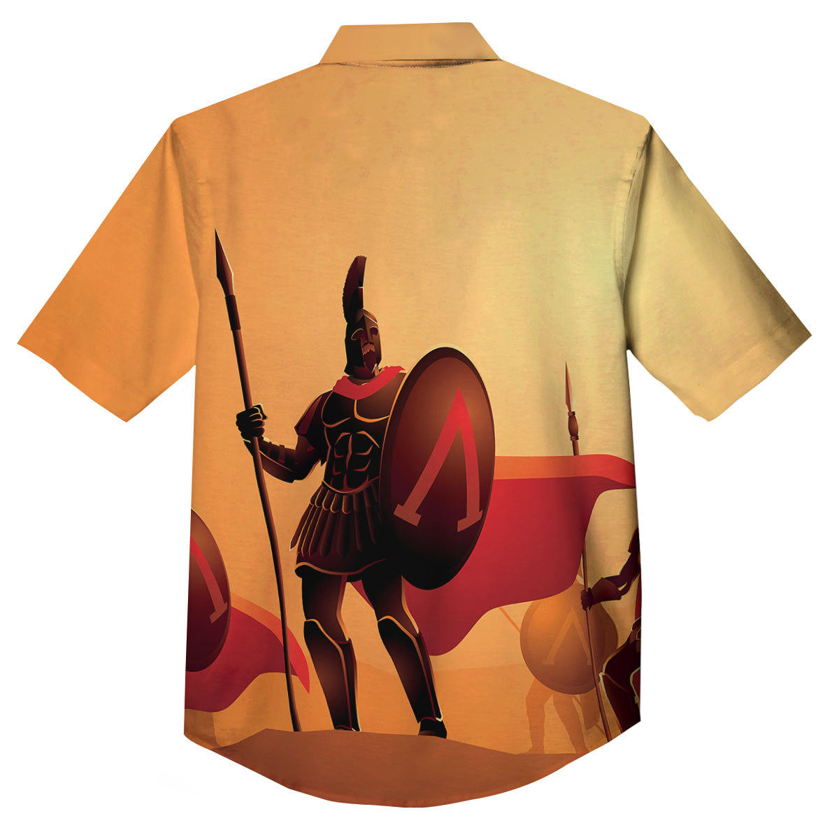 Spartan Ancient Print Button Up Shirt-grizzshop