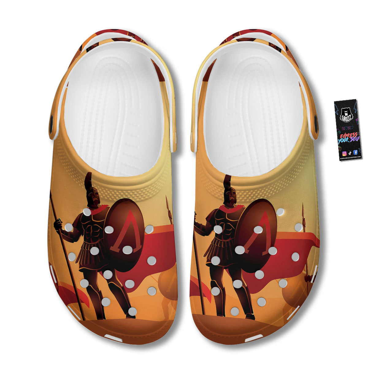 Spartan Ancient Print Clog-grizzshop