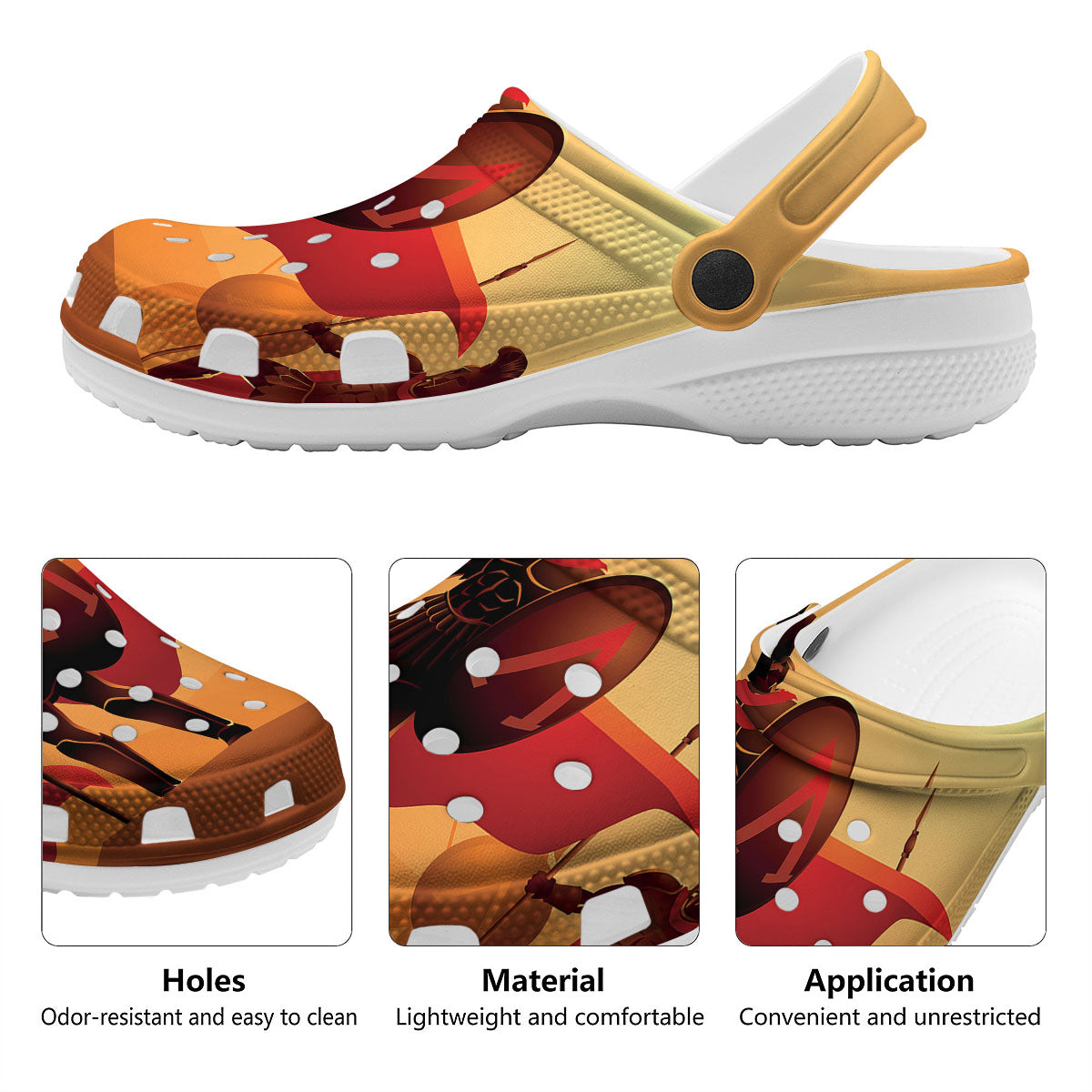 Spartan Ancient Print Clog-grizzshop