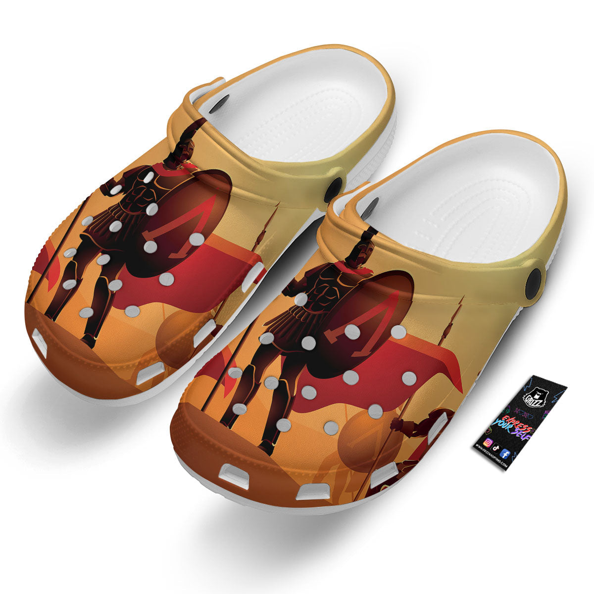 Spartan Ancient Print Clog-grizzshop