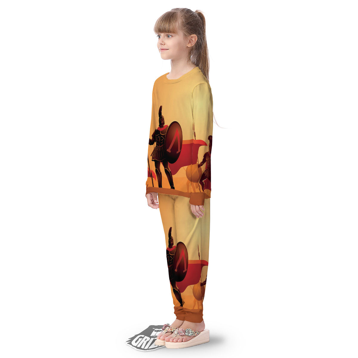 Spartan Ancient Print Kid's Pajamas-grizzshop