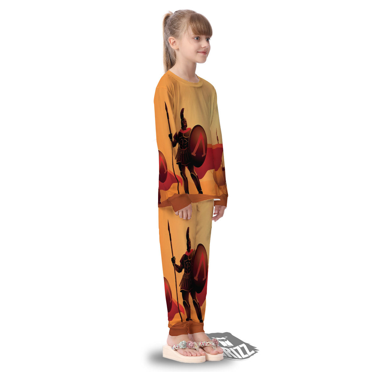 Spartan Ancient Print Kid's Pajamas-grizzshop