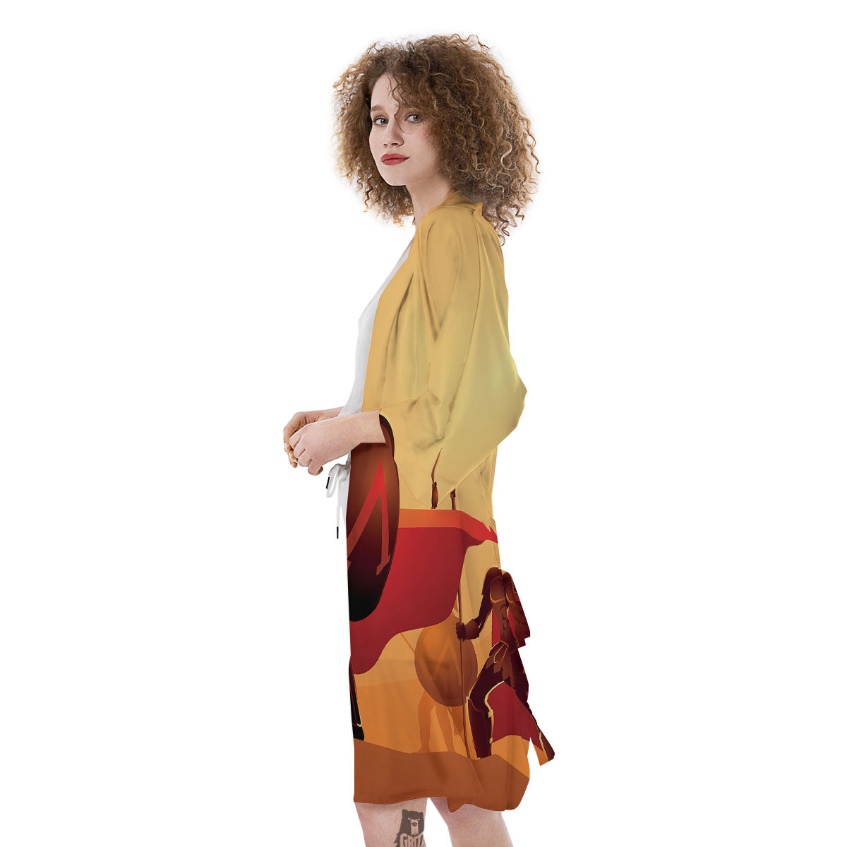Spartan Ancient Print Kimono-grizzshop