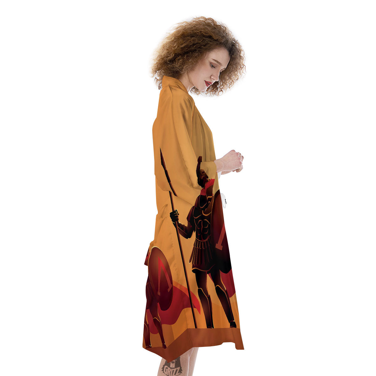 Spartan Ancient Print Kimono-grizzshop