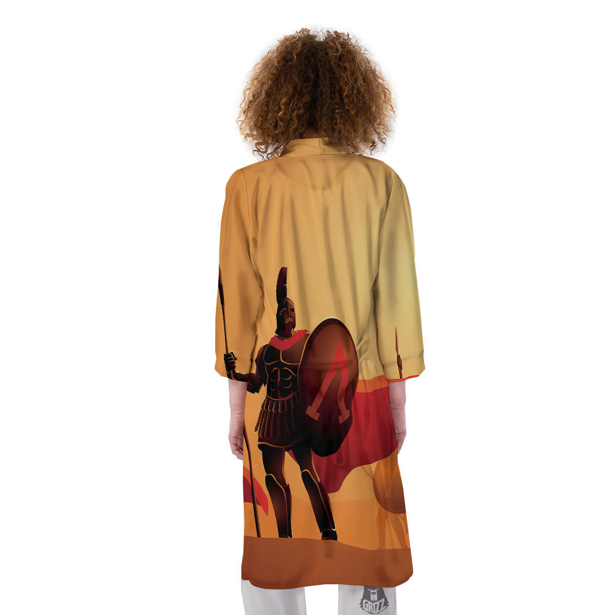 Spartan Ancient Print Kimono-grizzshop