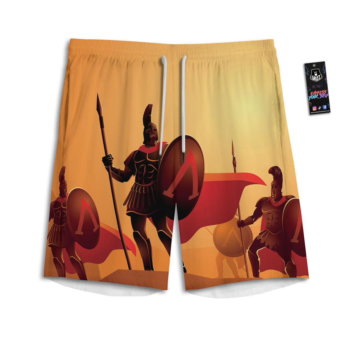 Spartan Ancient Print Men's Athletic Shorts