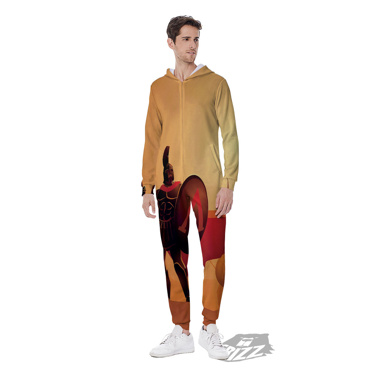 Spartan Ancient Print Men's Jumpsuit-grizzshop