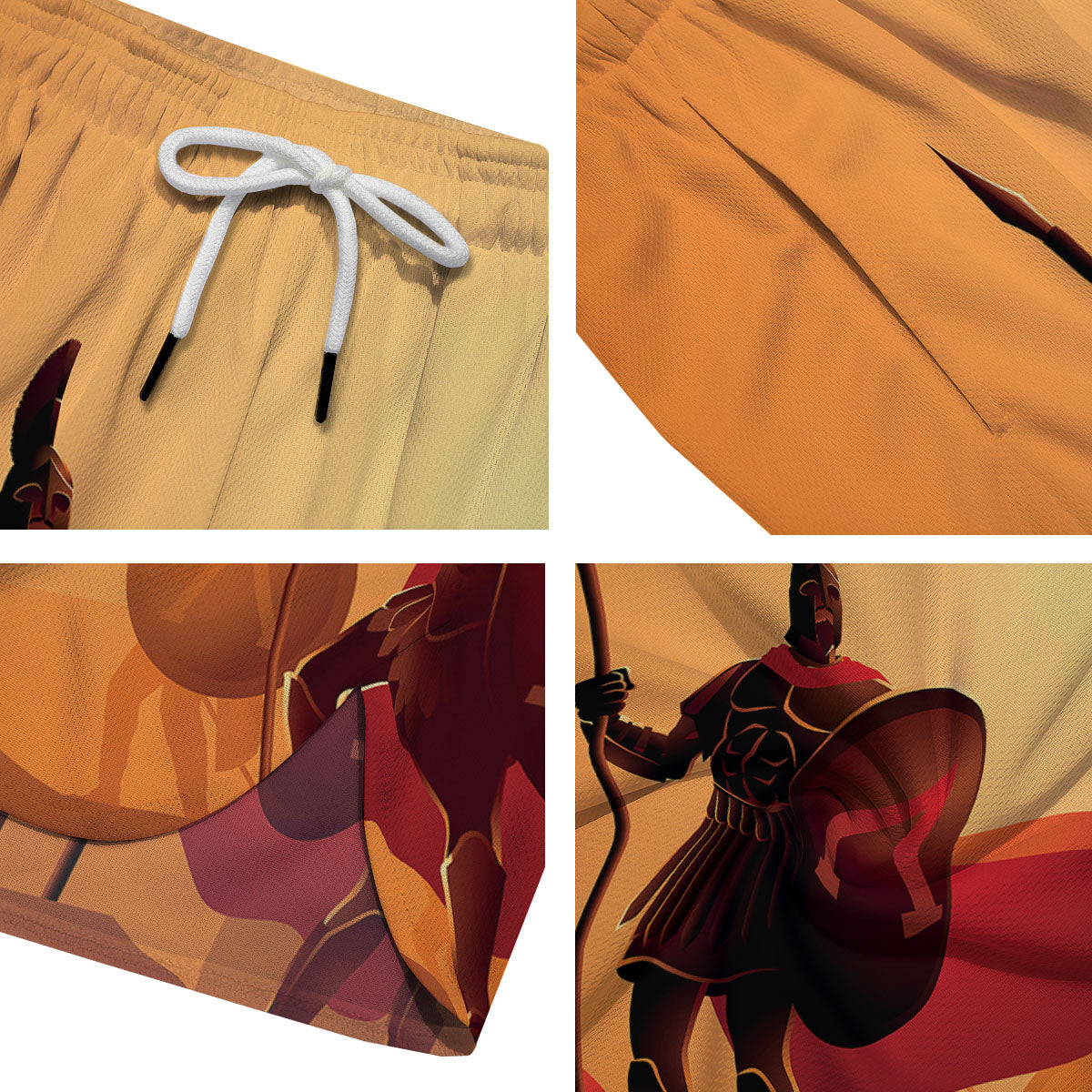 Spartan Ancient Print Men's Running Shorts-grizzshop