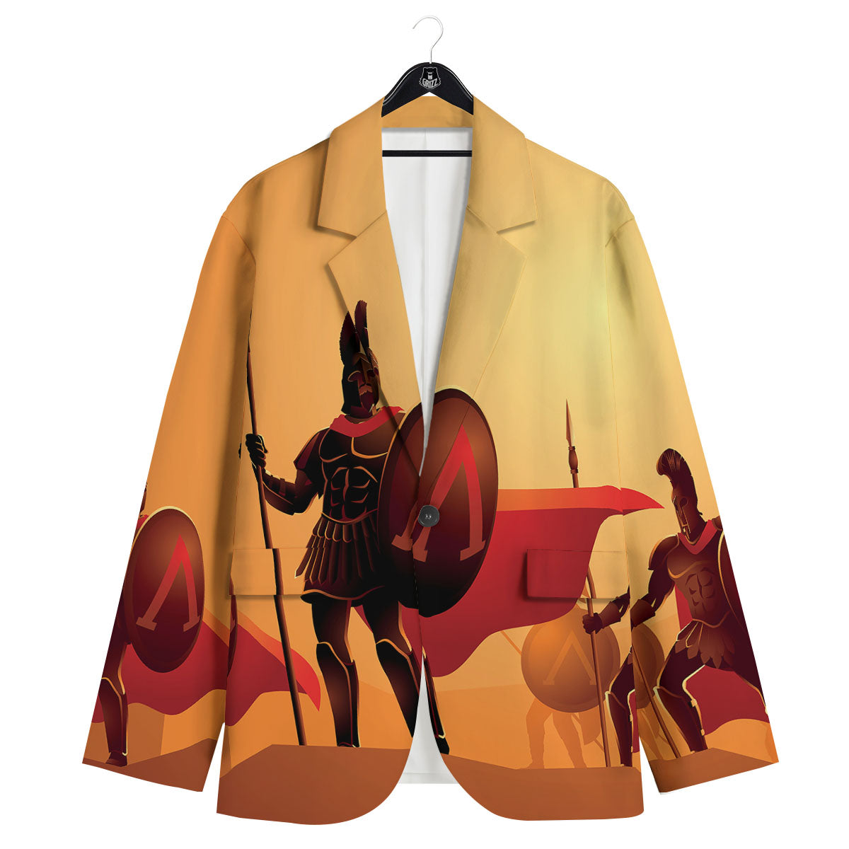 Spartan Ancient Print Men's Sport Coat-grizzshop
