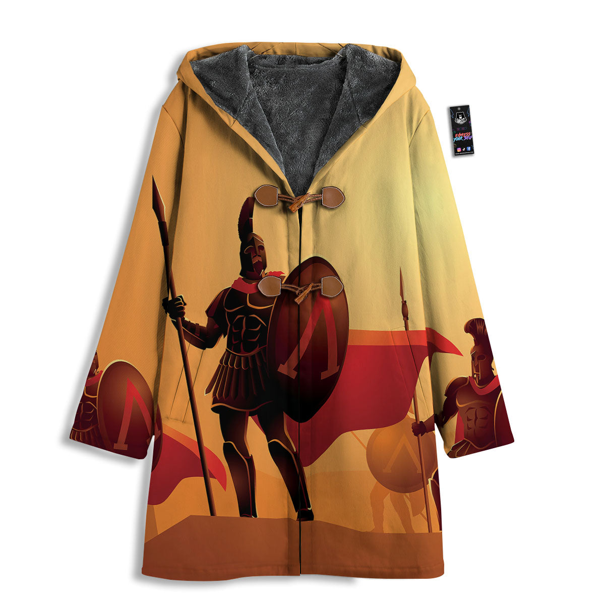Spartan Ancient Print Men's Windbreaker Jacket-grizzshop