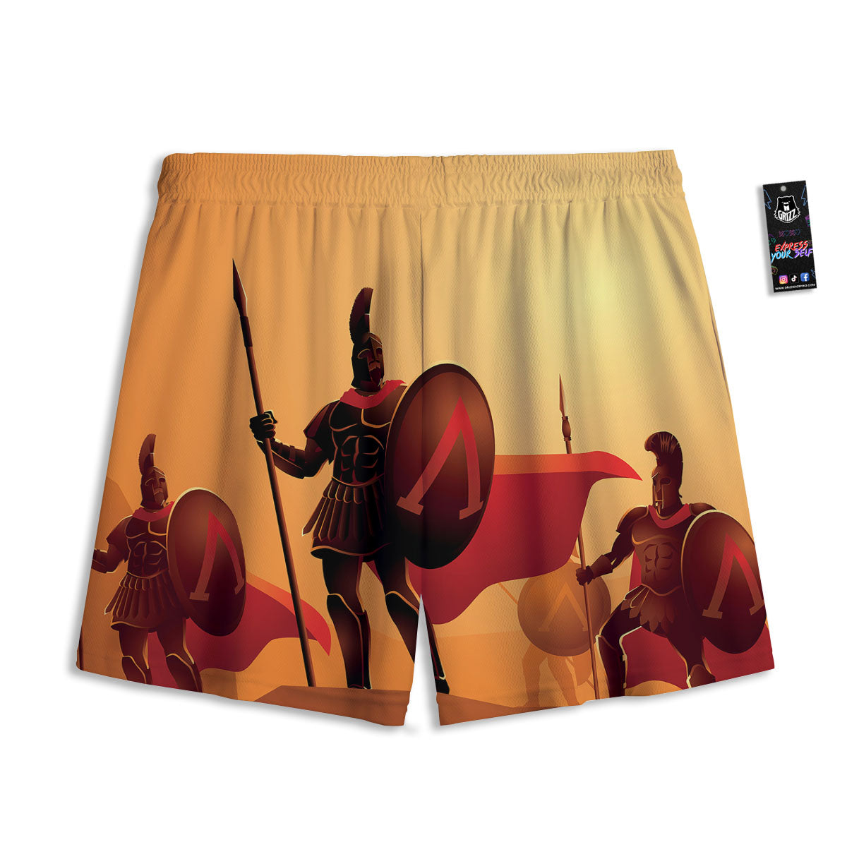 Sign Sagittarius Gold Print Mesh Shorts