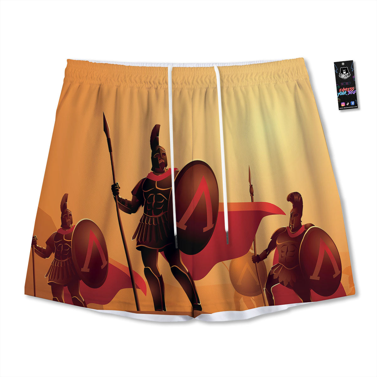 Sign Sagittarius Gold Print Mesh Shorts
