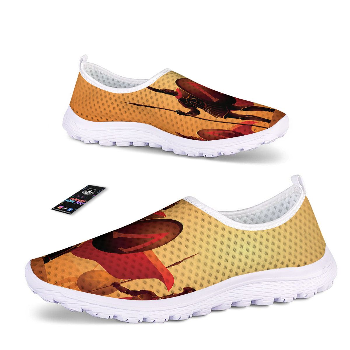 Spartan Ancient Print Nurse Shoes-grizzshop