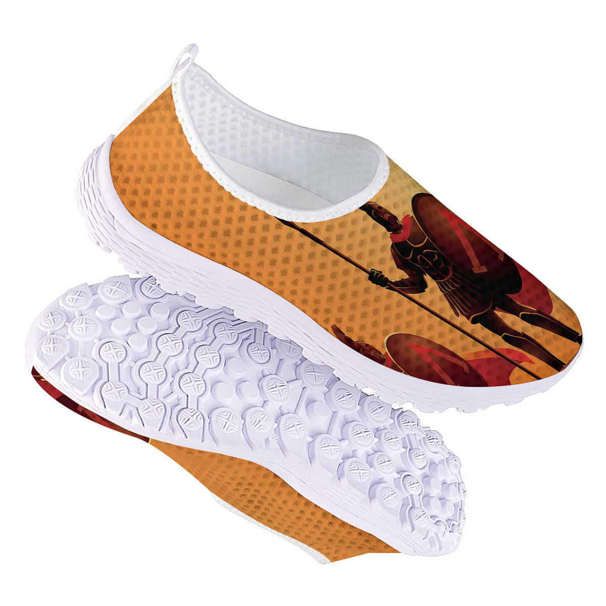 Spartan Ancient Print Nurse Shoes-grizzshop