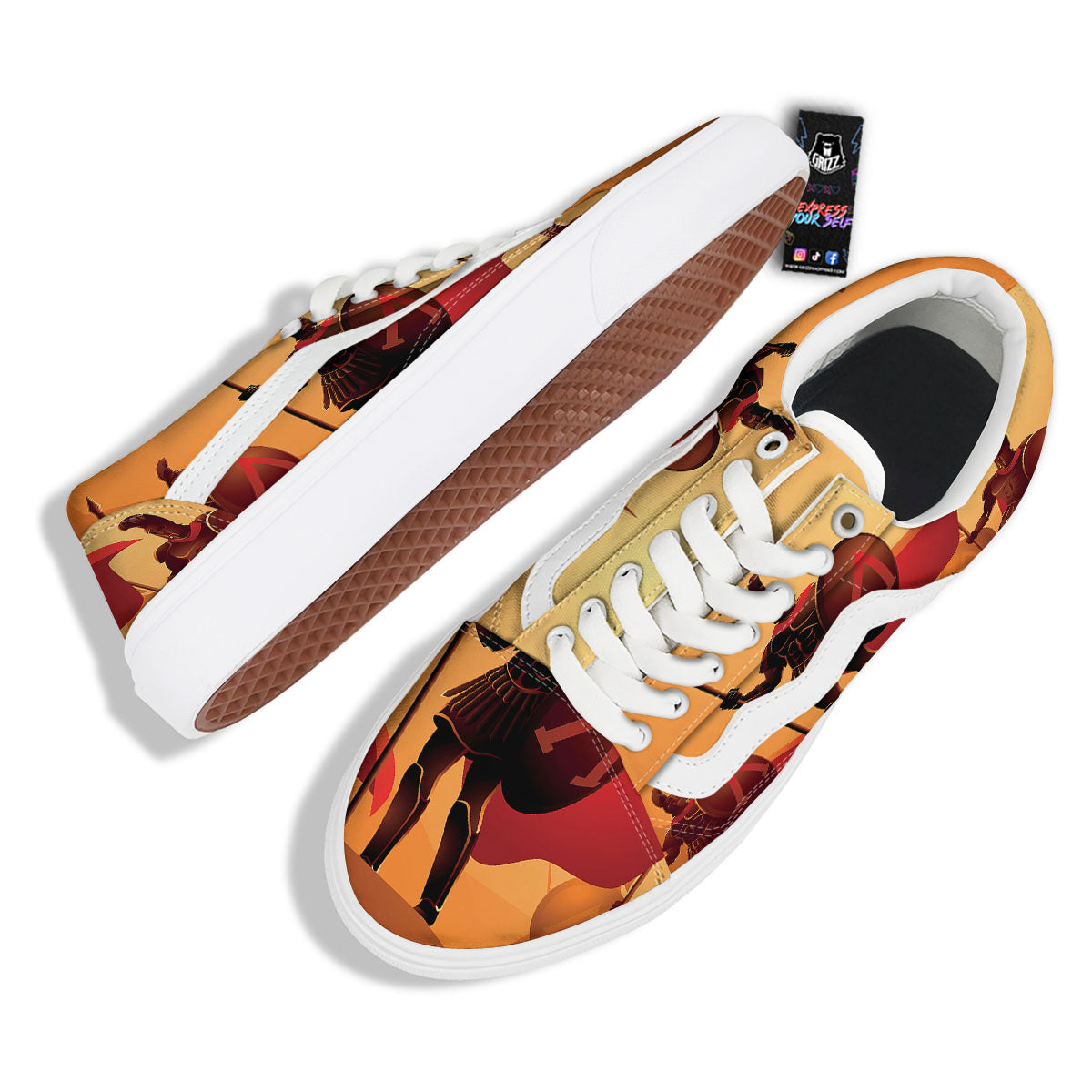 Spartan Ancient Print Skate Shoes-grizzshop