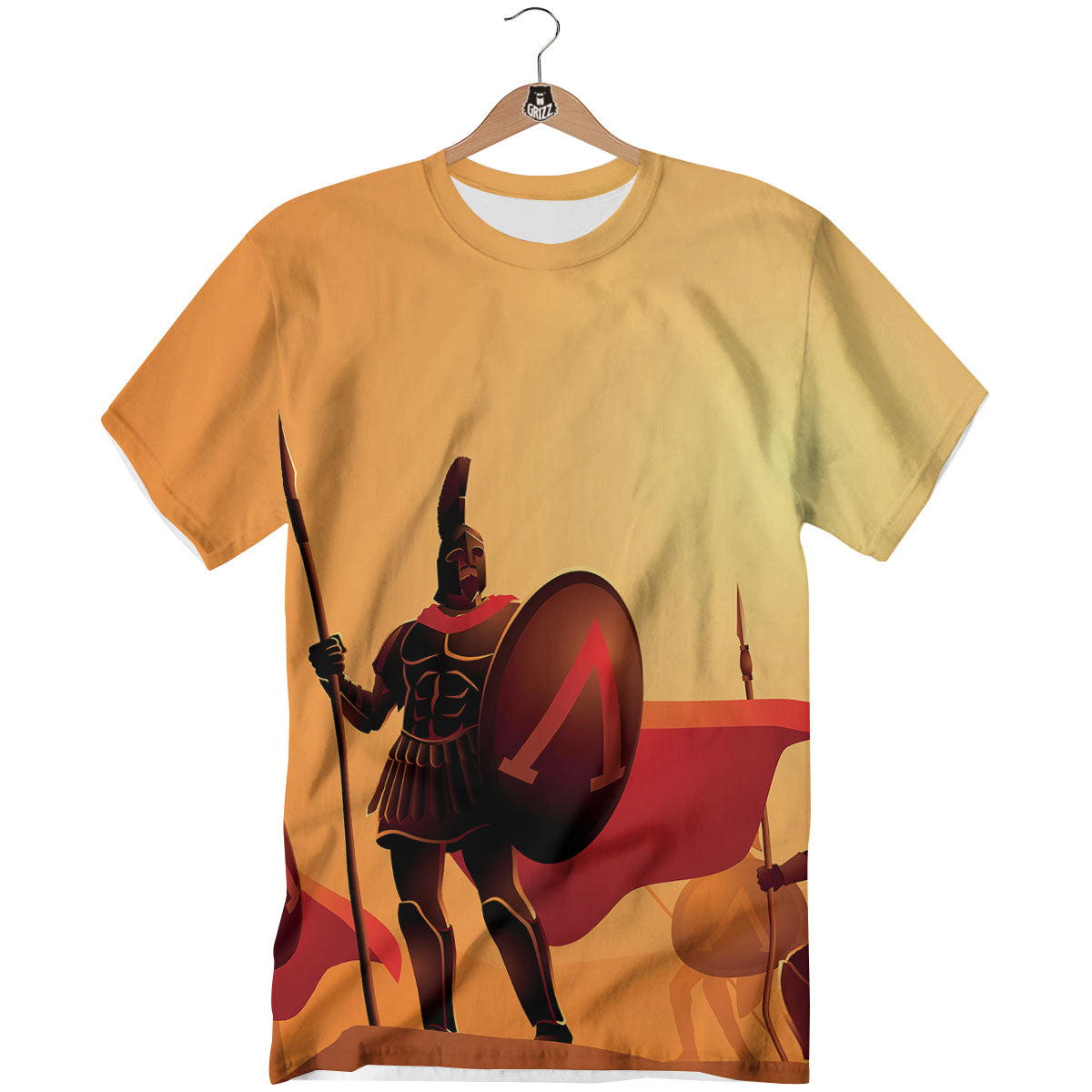 Spartan Ancient Print T-Shirt-grizzshop