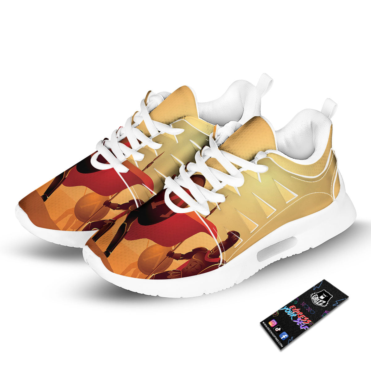 Spartan Ancient Print Tennis Shoes-grizzshop