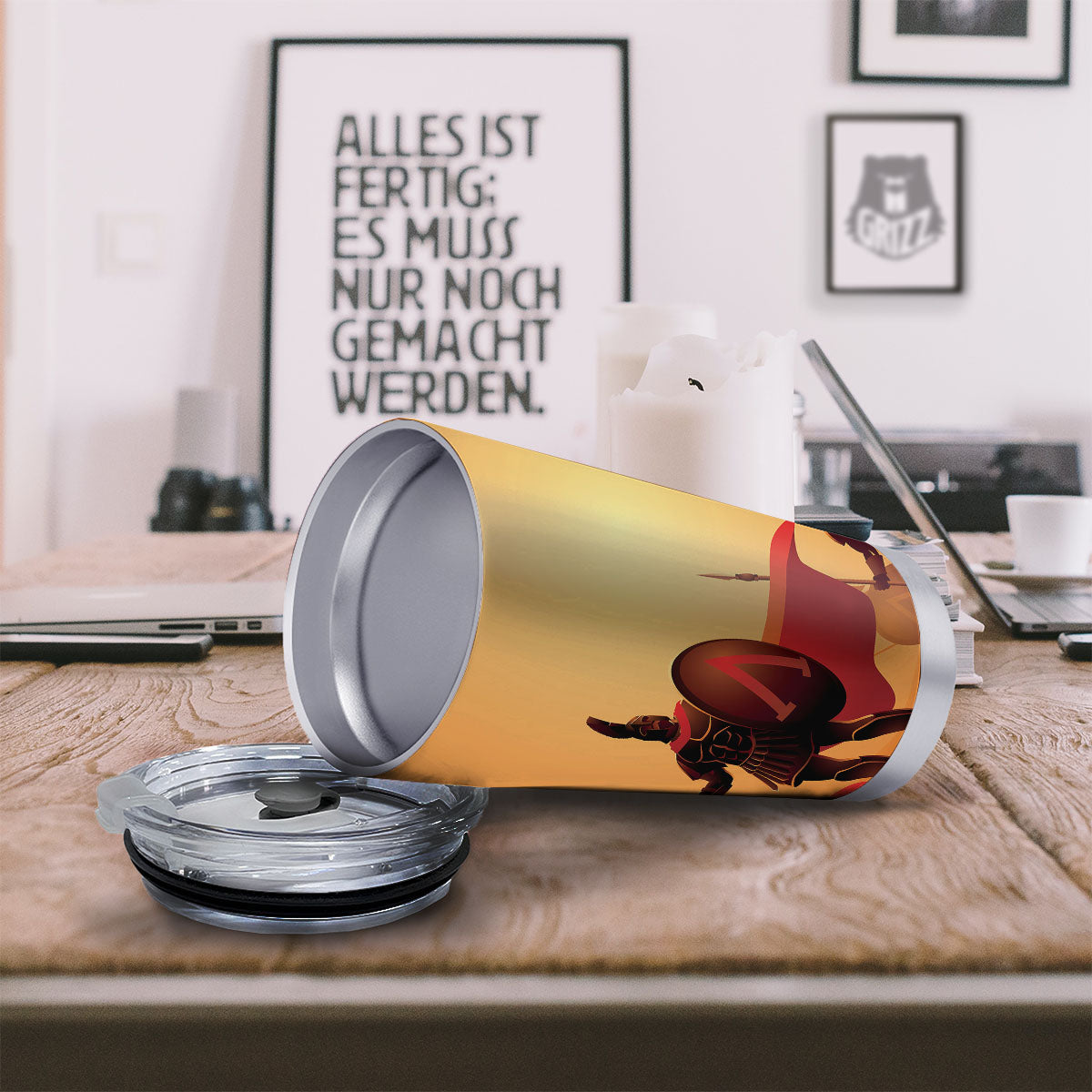 Spartan Ancient Print Tumbler-grizzshop
