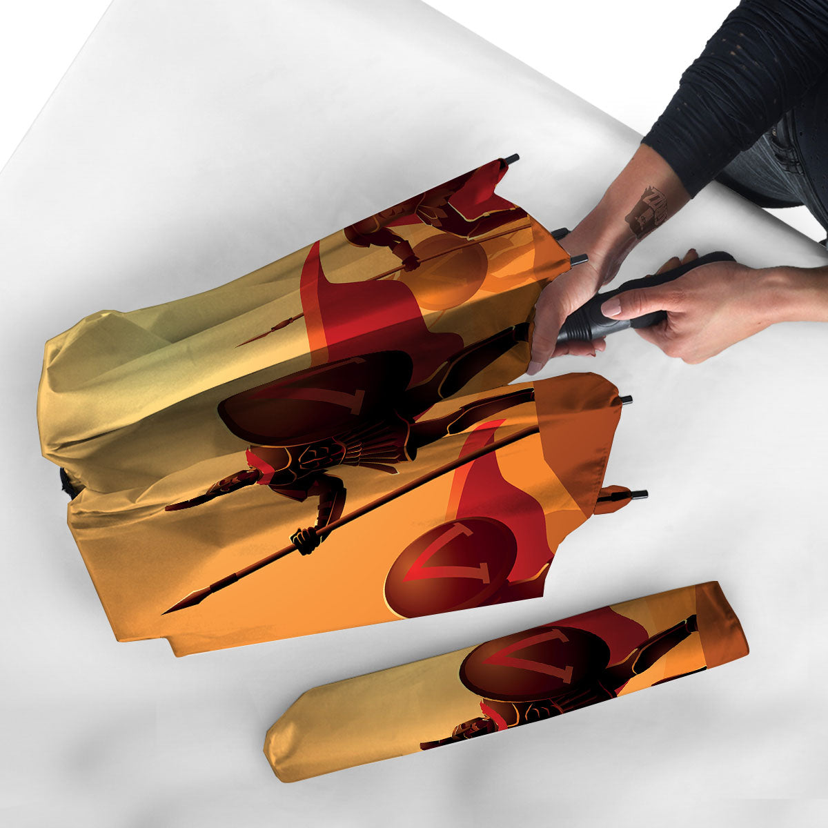 Spartan Ancient Print Umbrella-grizzshop