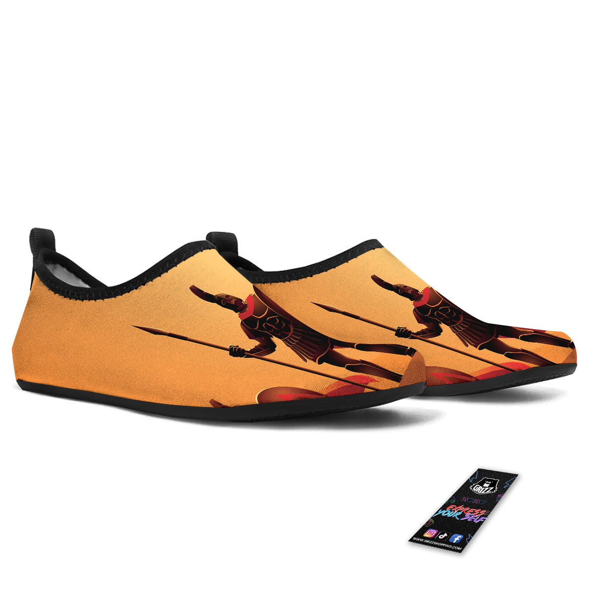 Spartan Ancient Print Water Shoes-grizzshop