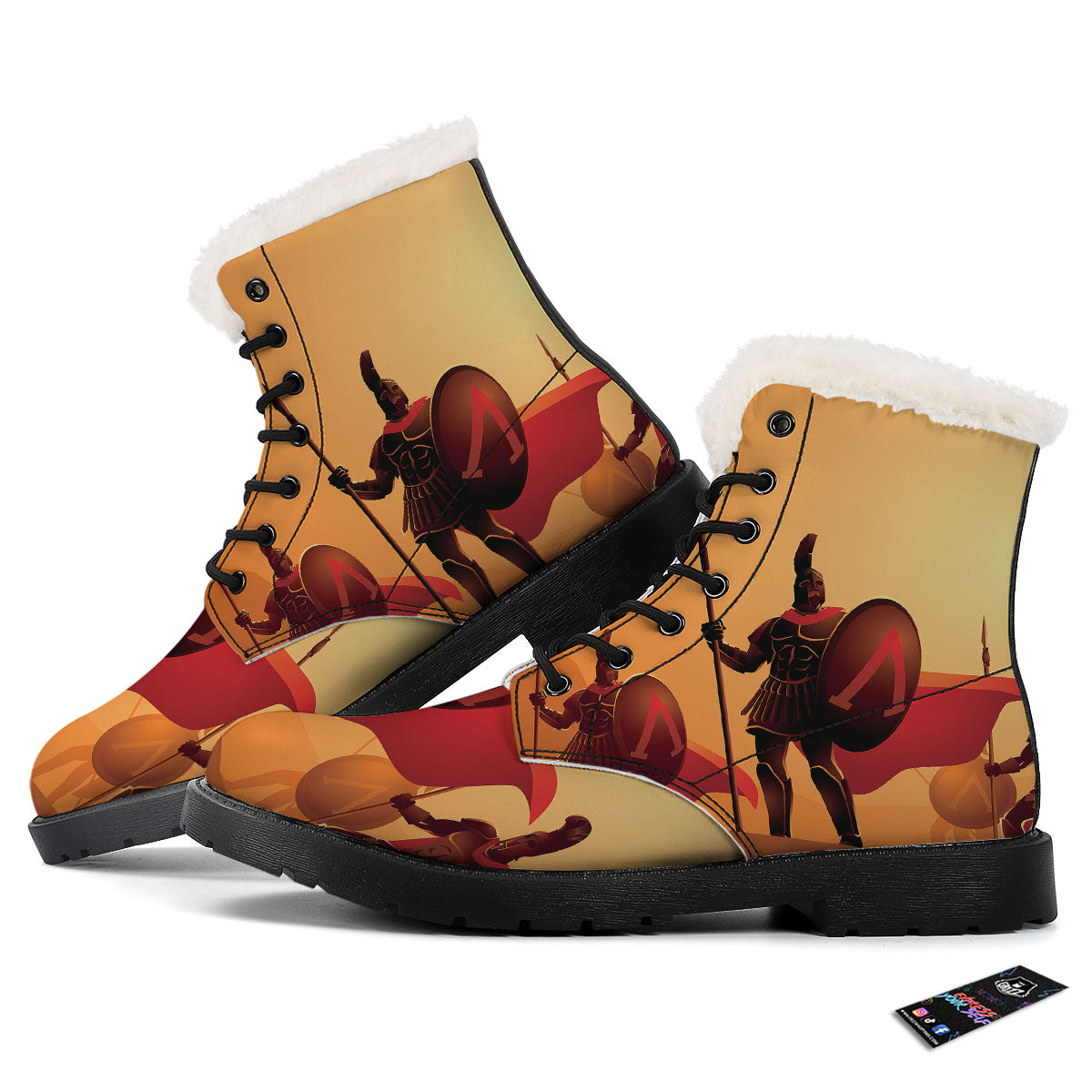 Spartan Ancient Print Winter Boots-grizzshop