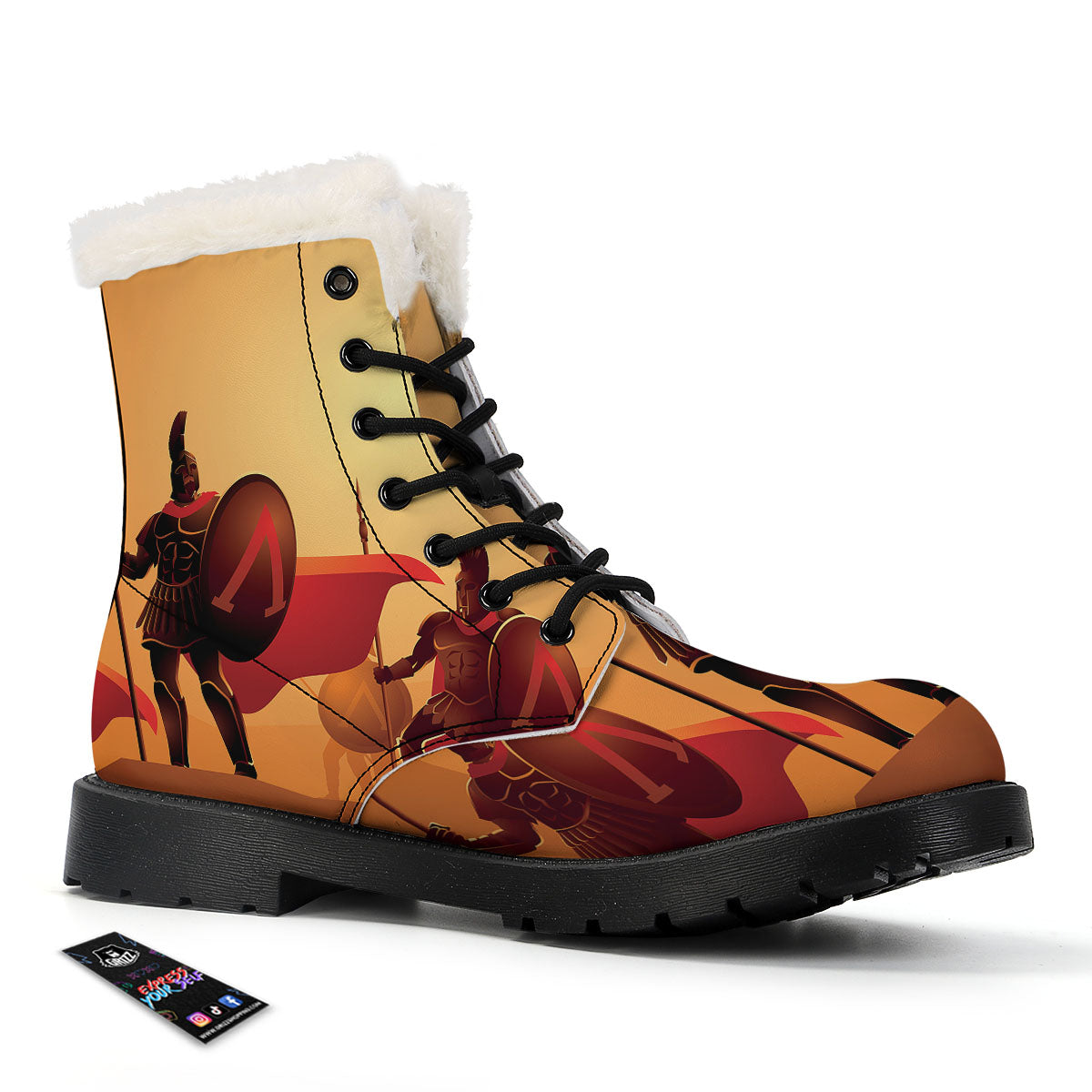 Spartan Ancient Print Winter Boots-grizzshop