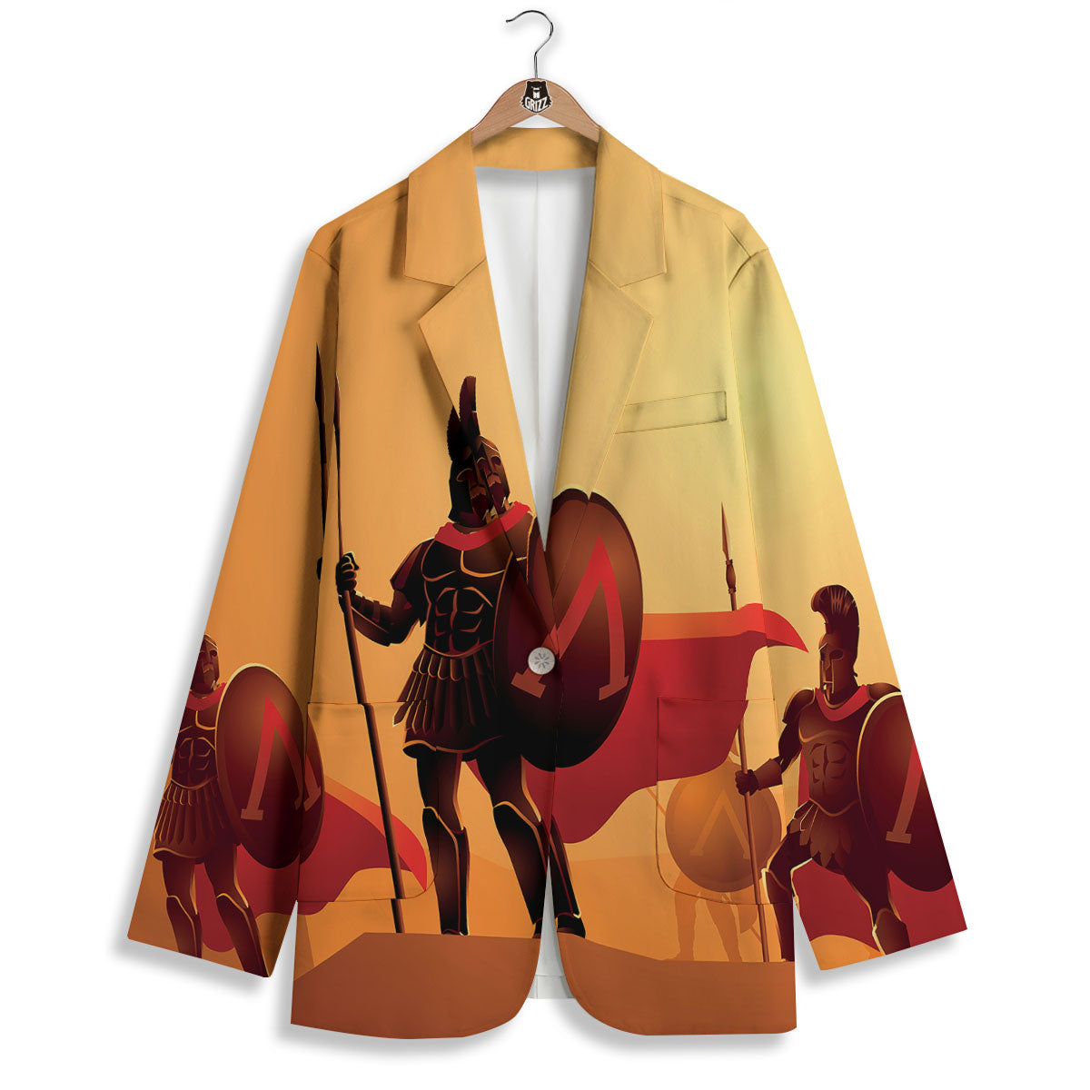 Spartan Ancient Print Women's Blazer-grizzshop
