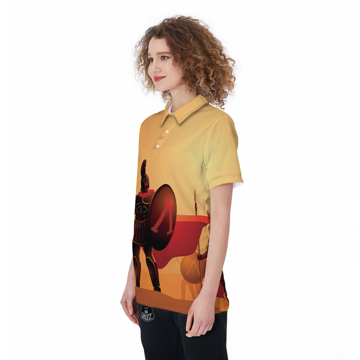 Spartan Ancient Print Women's Golf Shirts-grizzshop