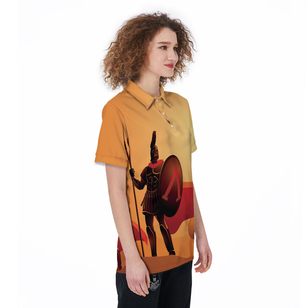 Spartan Ancient Print Women's Golf Shirts-grizzshop
