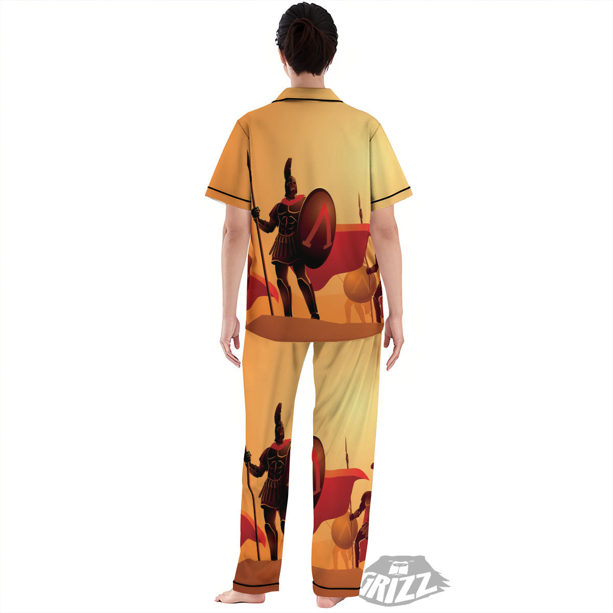 Spartan Ancient Print Women's Pajamas Set-grizzshop