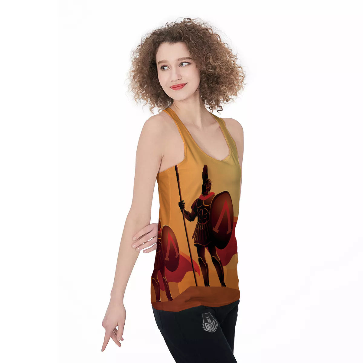 Spartan Ancient Print Women's Racerback Tank Top-grizzshop